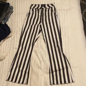 Striped Lee Flare Jeans